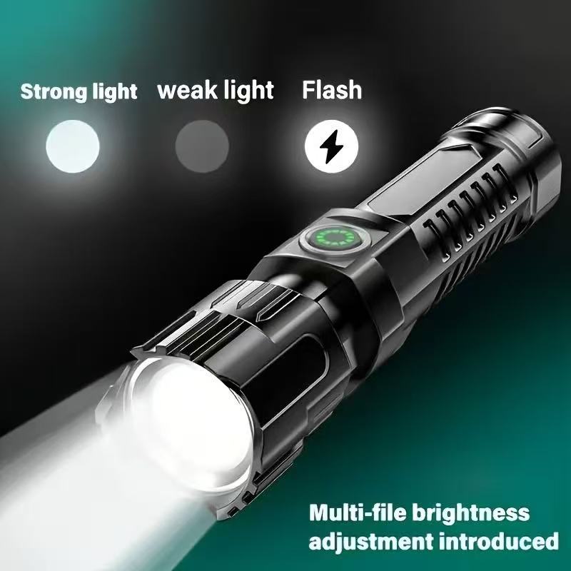 New High-power Led Flashlight  - Outdoor Lighting Black ulasan dan harga