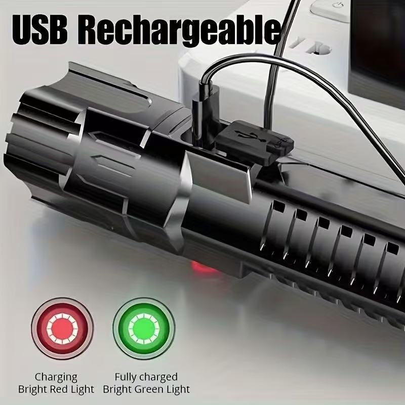 New High-power Led Flashlight  - Outdoor Lighting Black ulasan dan harga